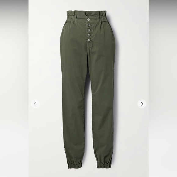 NWT VERONICA BEARD Tedi ELASTIC PAPERBAG cotton-blend twill tapered pants JOGGER